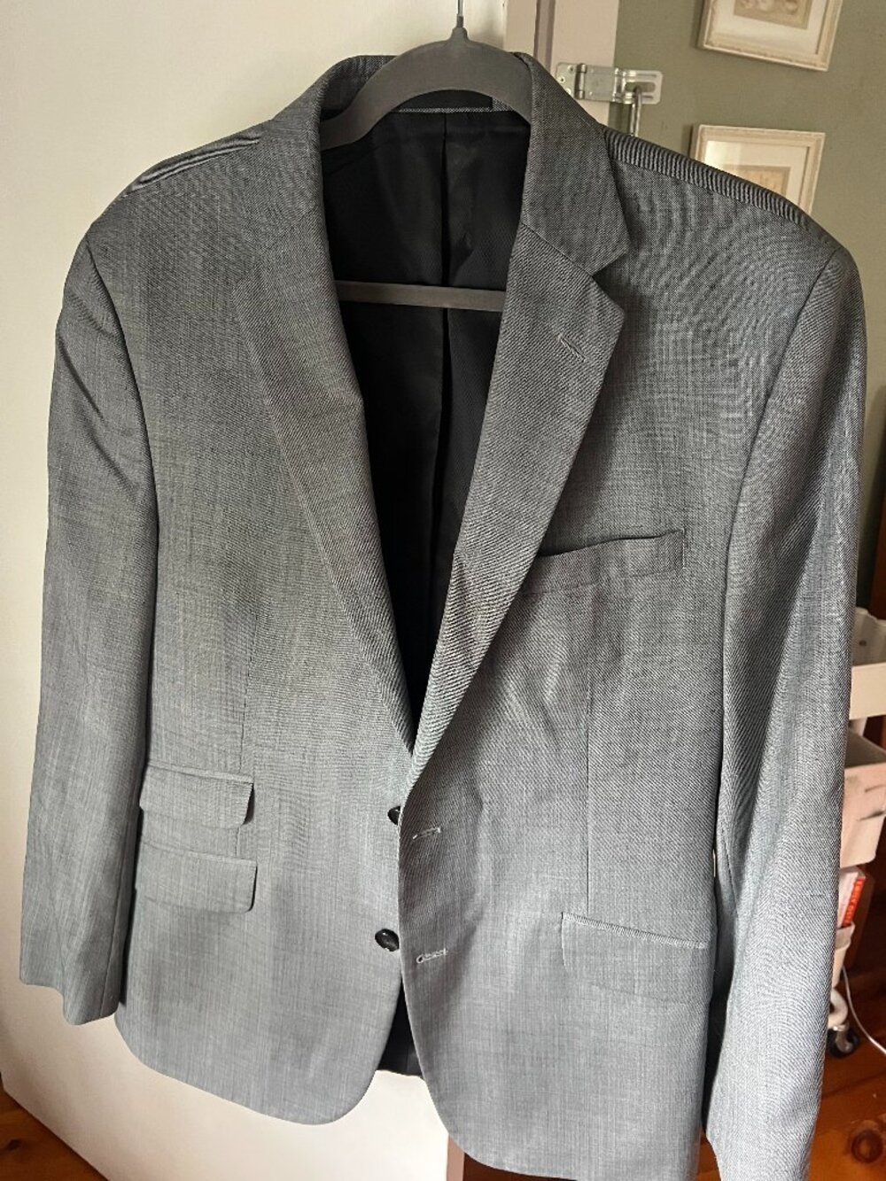 Kenneth Cole Mens Charcoal Blazer 42S